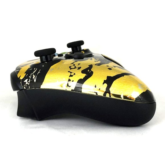 Custom Xbox Series X / S Wireless Controller - Glossy Chrome Gold Black Splatter - Picture 5 of 8